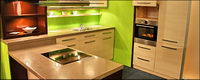 Fashion green tone of the kitchen picture material