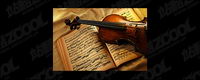 Violin and music material