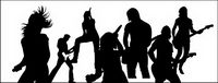 Live performances of music artist silhouettes vector material
