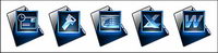 office blue charm transparent PNG icon