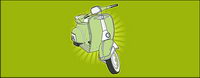 Retro small motorcycle vector material
