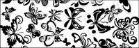 Black and white butterfly element vector