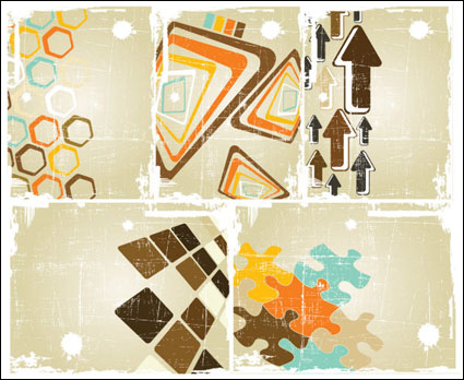 Material retro vector background of old posters