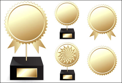Vector trophies medals