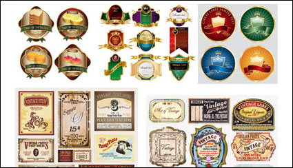 Variety of European-style label Vector