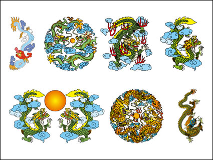 Chinese Classical Dragon ter vector material
