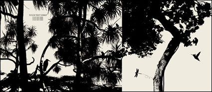 Vector silhouette of trees		