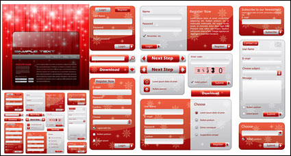 Christmas style of Web design elements vector material