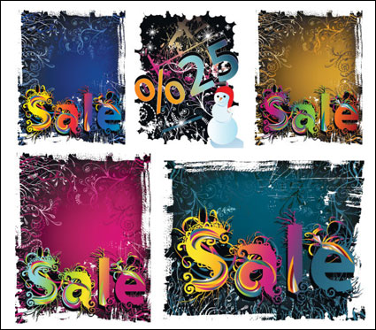 Winter discount sales vector material