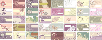 Flower theme line drawings card Vector