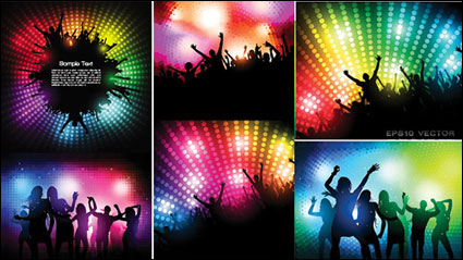 The trend of party figures silhouette vector material