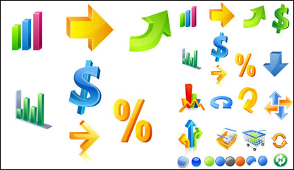 Exquisite three-dimensional vector icons - vector material