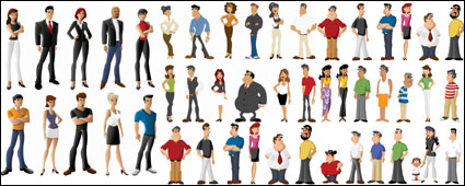 All kinds of cartoon characters - Vector