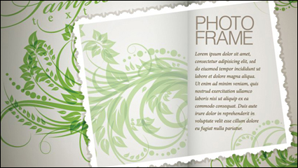 Plant flowers and patterns of text in the background vector material