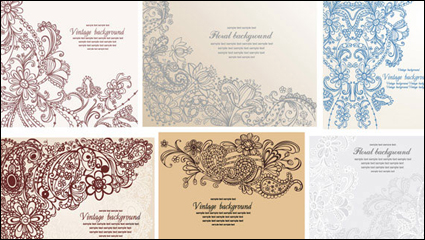 Intensive hand-painted pattern vector material -6