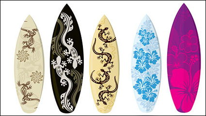 Surfboard pattern vector material