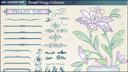 European retro floral lace pattern vector material -2