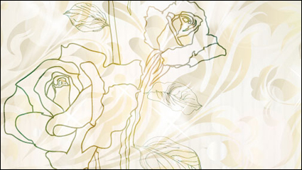 Elegant rose pattern background 02 - vector