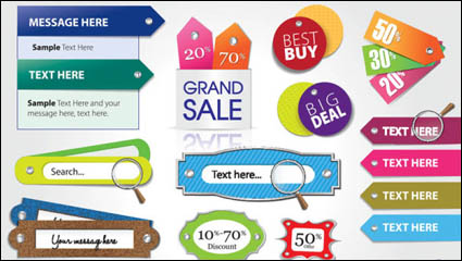 Beautiful color labels 02 - vector