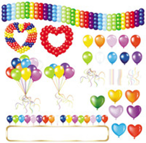 Beautifully colored balloons 05-- vector material