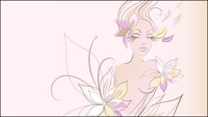 Fashion women illustration vector material -2