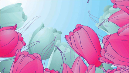 Hand-painted tulips Vector -3 