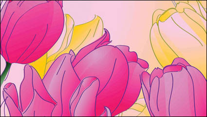 Hand-painted tulips vector material -2