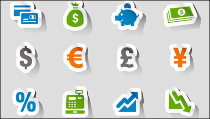 The beautifully financial icon labels - vector