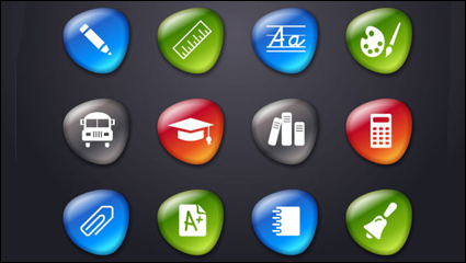 Smooth soft stone icon 04 - vector material