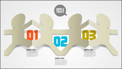 Creative folded hollow paper text template vector material -3