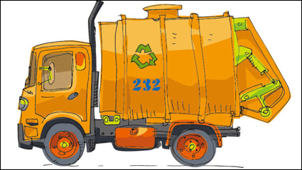 Hand-painted cartoon car 03 - vector material