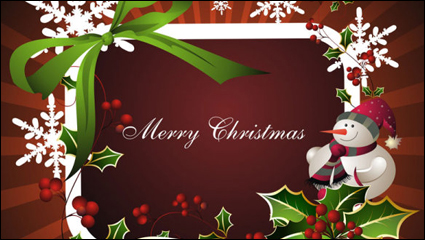 The exquisite Christmas border background 03 - vector material