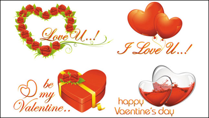Romantic Valentine element vector material -02