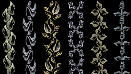 European lace pattern line draft 05 - vector material