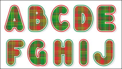 Christmas English font 01 - vector material