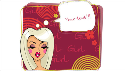 Beauty cartoon illustrator 01 - vector material