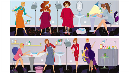 Cartoon Barber illustrator 01 - vector material