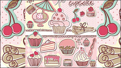 The cartoon cakes tag - Vector