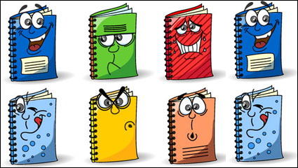 The cute cartoon books image - Vector