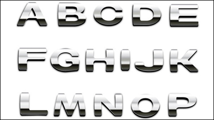Metallic letters - vector material