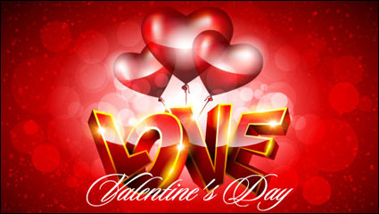 Fancy Valentine background 04 - vector material