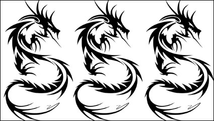 Dragon-shaped patterns 03 - vector material