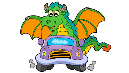 Cute cartoon dragon 01 - vector material