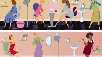 Cartoon Barber illustrator 02 - vector material