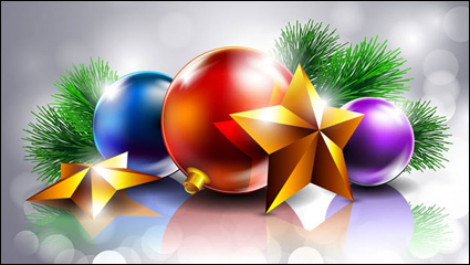 Beautiful Christmas decorative background 01 - vector material