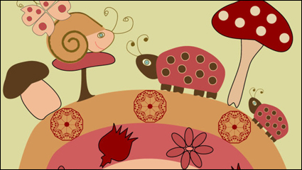 Cartoon illustration background 02 - vector material