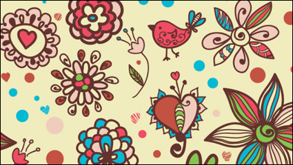 Cartoon pattern background 01 - vector material