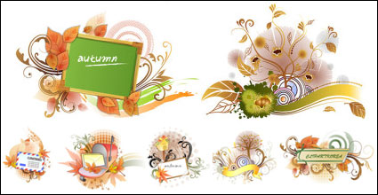 Autumn, leaves, autumn leaves, chestnuts vector