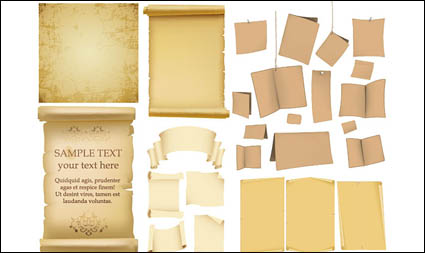 Old paper, kraft paper, old books of the vector material