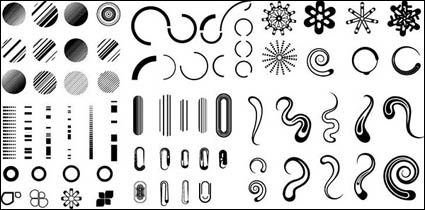 Series of black and white design elements vector material -3 (simple graphics)